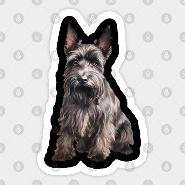 Scottish Terrier Sticker by DavidBriotArt